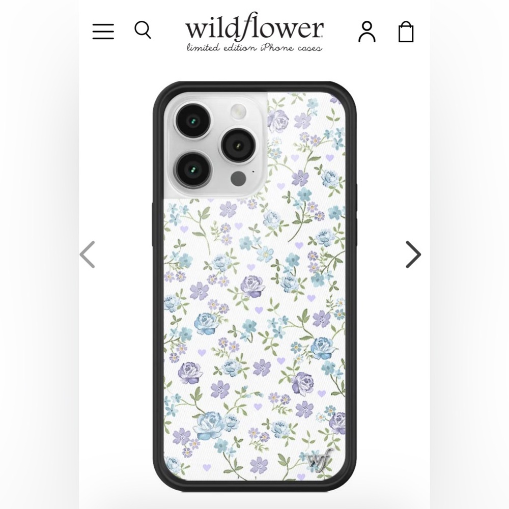 Wildflower Lilac and Blue Floral iPhone Case (14 Pro Max)